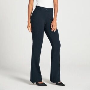 Betabrand Boot Cut Dress Pant Yoga Work Pant Navy Blue Sz MP